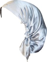 YOSMO - Zijden Slaap haardoek - kleur grijs - maat klein - kort haar - slaapmuts - bonnet - 100% Zijden - Moerbei
