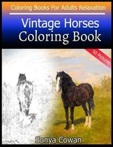 Vintage Horses Coloring Book For Adults Relaxation 50 pictures