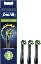 Oral-B CrossAction - Met CleanMaximiser-technologie - Opzetborstels - Zwart - 3 stuks