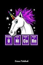 U Ni Co Rn Science Notebook: Unicorn Chemistry Notebook