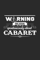 May speak about cabaret: 6x9 Cabaret - lined - ruled paper - notebook - notes