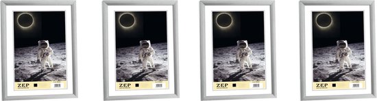 Zep fotolijst - KL1 - Zilver - 10x15 cm - Kunststof - 4 stuks
