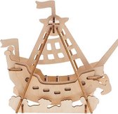 Bouwpakket 3D Puzzel Schommelschip 'De Piraat'- hout