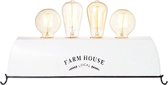 BRILLIANT lamp Farm Life tafellamp 4flg wit | 4x A60, E27, 30W, geschikt voor standaardlampen (niet inbegrepen) | Schaal A ++ tot E | Met snoerschakelaar