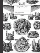 Composition Book Wide-Ruled Bats Scientific Illustrations: School Classroom Notebook