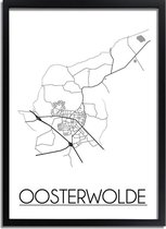 DesignClaud Oosterwolde Plattegrond poster A4 + Fotolijst zwart