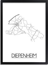 DesignClaud Diepenheim Plattegrond poster A3 + Fotolijst wit