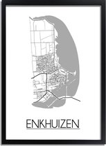 DesignClaud Enkhuizen Plattegrond poster A4 + Fotolijst zwart