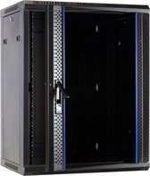 DSIT 15U wandkast / serverbehuizing met glazen deur 600x450x770mm (BxDxH) - 19 inch
