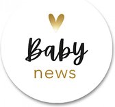 Sluitsticker baby news met gouden hartje - 24 stuks - 3,5 cm