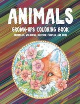 Animals - Grown-Ups Coloring Book - Armadillo, Wolverine, Raccoon, Cheetah, and more