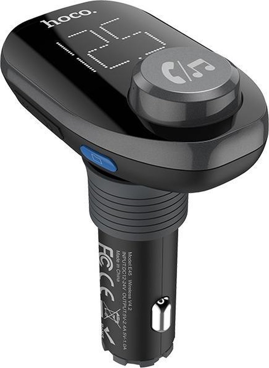 Hoco E45 Wireless Bluetooth FM Carkit met dubbele oplaad poorten