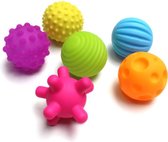 Educatieve ballen - motoriek en zintuigen - set van 6 ballen - voelen en verkennen - primaire kleuren