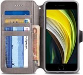 Apple iPhone SE (2020) Hoesje Retro Wallet Hoesje - Grijs