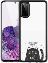 Mobiel TPU Hard Case Geschikt voor Samsung Galaxy S20 Telefoon Hoesje met Zwarte rand Cat Good Day