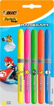 BIC Super Mario Markeerstiften - Pak van 5 pastel highlighters - diverse kleuren