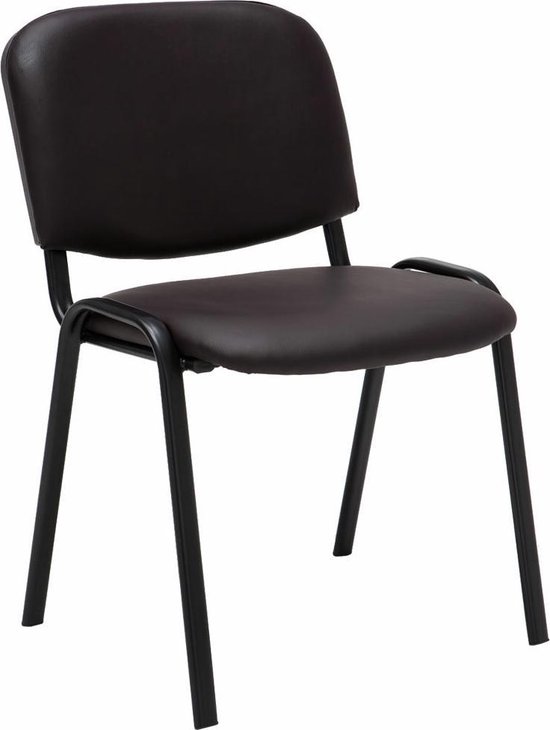 CLP Ken 4-delige set bezoekersstoelen - Kunstleer bruin