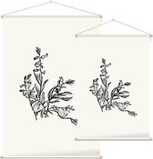 Vleugeltjesbloem zwart-wit (Milkwort) - Foto op Textielposter - 90 x 135 cm