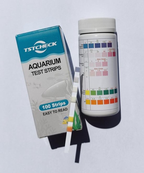 TSTCHECK Aquarium water test | 6 in 1 | 100 strips - TSTCHECK