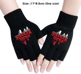 Fun vingerloze handschoenen Stranger Things met fietsen en Logo in tekst (31303)