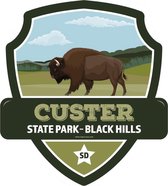 Signs-USA - Landmark CUSTER State Park - Black Hills - Wandbord - 28 x 31 cm