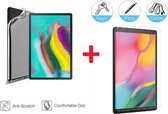 2-In-1 Screenprotector Hoesje  Bescherming Protector Set Geschikt Voor Samsung Galaxy Tab A 10.1 Inch (2019) T510/T515 - Full Cover Tempered Glass Screen Protector Met Siliconen Back Bescherm