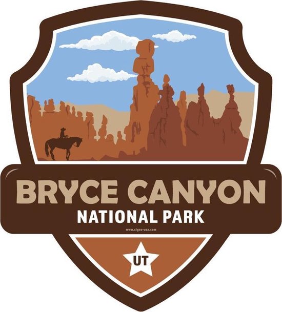 Signs-USA - Landmark BRYCE CANYON National Park - Wandbord - 28 x 31 cm