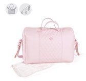 Roze gestikte luiertas incl. verschoningsmat 38 x 28 x 19 cm