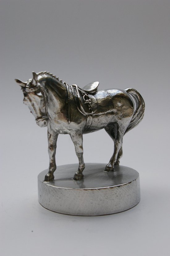 Paard staand Zilvertin - Paarden Asbeeld Dieren Urn Voor Uw Geliefde Paard