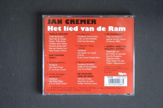 JAN CREMER - IK, JAN CREMER BOEK) + ZEEFDRUK + CD - 2000; GESTEMPELD