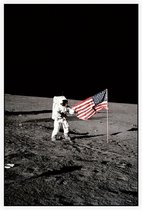 Exploring lunar ocean of storms (maanlanding) - Foto op Akoestisch paneel - 80 x 120 cm