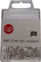 Push pins LPC 40 stuks transparant/doorzichtig