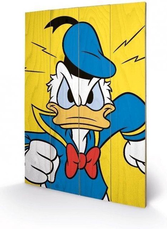 DISNEY - Impression sur bois 40X59 - Donald Duck Mad