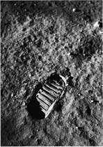 Apollo 11 lunar footprint (maanlanding) - Foto op Posterpapier - 29.7 x 42 cm (A3)