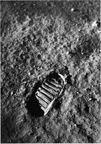 Apollo 11 lunar footprint (maanlanding) - Foto op Forex - 120 x 160 cm