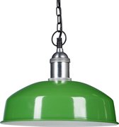 Relaxdays hanglamp retro - eettafel lamp - plafondlamp metaal - hangende lamp vintage - groen