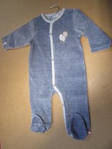 pyjama noukie's in velour ballon , blauw in 6 maand 68