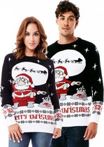 Foute Kersttrui Dames & Heren - Christmas Sweater - "Kerstman Redt de WC Niet" - Kerst trui Mannen & Vrouwen Maat L