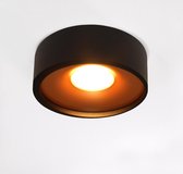 Plafondlamp Orlando Zwart/Goud - Ø14cm - LED 10W 2700K 1000lm - IP20 - Dimbaar > spots verlichting led zwart goud | opbouwspot led zwart goud | plafonniere led zwart goud | plafond