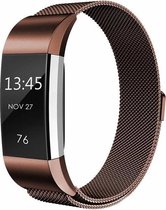 By Qubix - Fitbit Charge 2 milanese bandje (Large) - Bruin - Fitbit charge bandjes