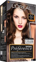 3x L'Oréal Preference Haarkleuring 4.3 Manille - Midden Goudbruin
