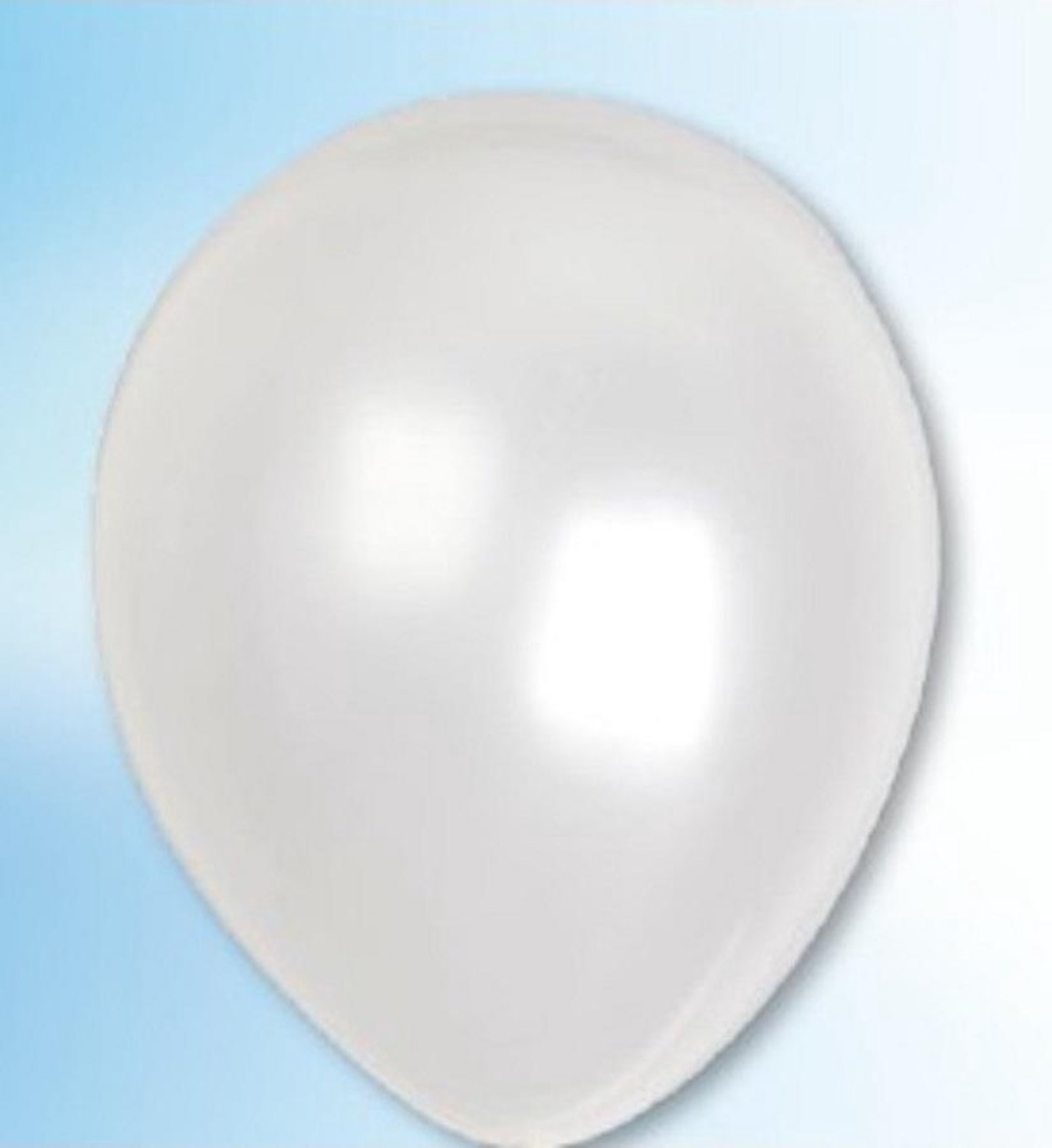 Ballonnen parel metallic wit (12,5cm, 100st)
