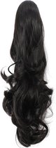 Ponytail Paardenstaart golvend 50cm zwart synthetisch fibrehair