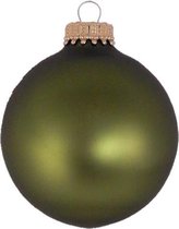 Donkergroen / bos groene Kerstballen 7 cm mat - doosje van 8