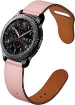 Smartwatch bandje - Geschikt voor Samsung Galaxy Watch 4 Classic, Watch 3 41mm, Active 2, 20mm horlogebandje - PU leer - Fungus - Druksluiting - Roze