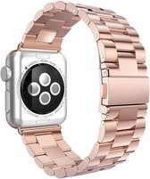 Geschikt voor Apple Watch bandje 38 / 40 / 41 mm - Series 1 2 3 4 5 6 7 SE - Smartwatch iWatch horloge band - 38mm 40mm 41mm - Fungus - RVS metaal - Rosegoud - Schakel