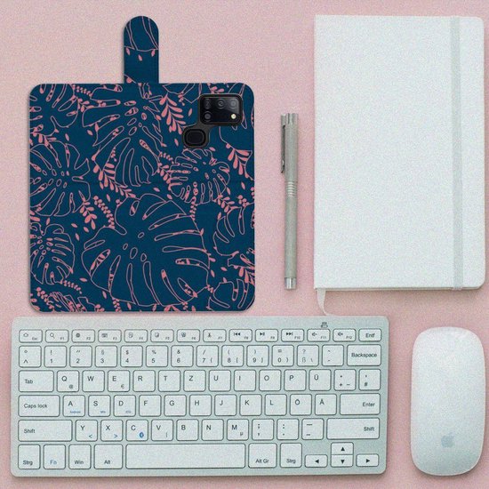 Portefeuille Samsung Galaxy A21s Coque Compatible avec Feuilles De Palmier