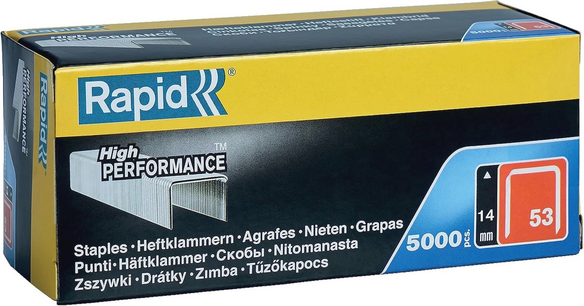 Staples voor Tacker Type 53 - 14mm, 5000 Stuks, Dunne Draad, Geschikt voor Hout en Stoffen