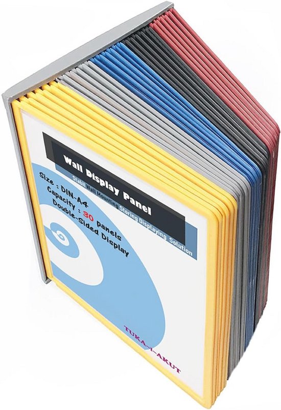 Protège Document Mural Tarifold A4 Portrait Avec 1 Anse En PVC Rigide Cadre Metal Bleu