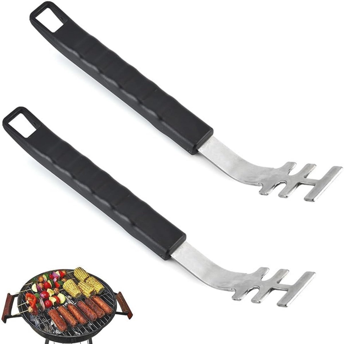 Roestvrijstalen Grill Rack Lifter - 2 Stuks Hittebestendig en Veilig